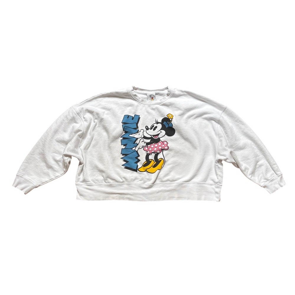 Mickey & Co Sweatshirt Women White Excellent Minnie Mouse Graphic SIZE XL‎